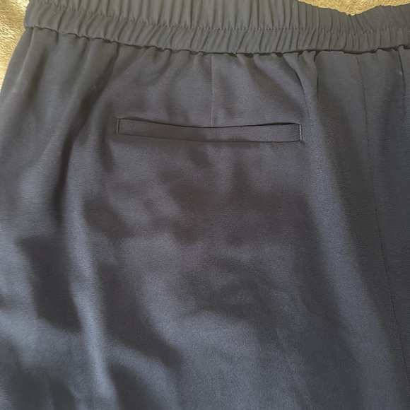 Talbots Navy Blue Pull-On Wide Leg Elastic Waist Drawstring  Pants - Picture 11 of 11